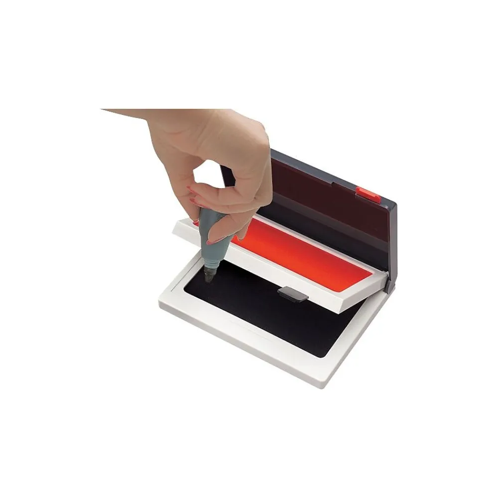 Stamps & Stamp Pads|Cosco Two-Color Felt Stamp Pads, Red/Black Ink (090468)