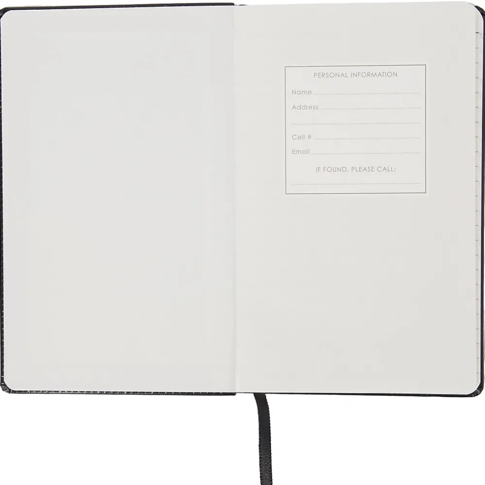 Journals|C.R. Gibson Journal, 5" x 8.25", Narrow Ruled, Black, 192 Pages (MJ5-0001)
