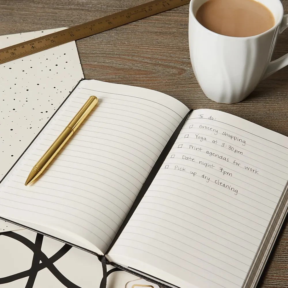 Journals|C.R. Gibson Journal, 5" x 8.25", Narrow Ruled, Black, 192 Pages (MJ5-0001)