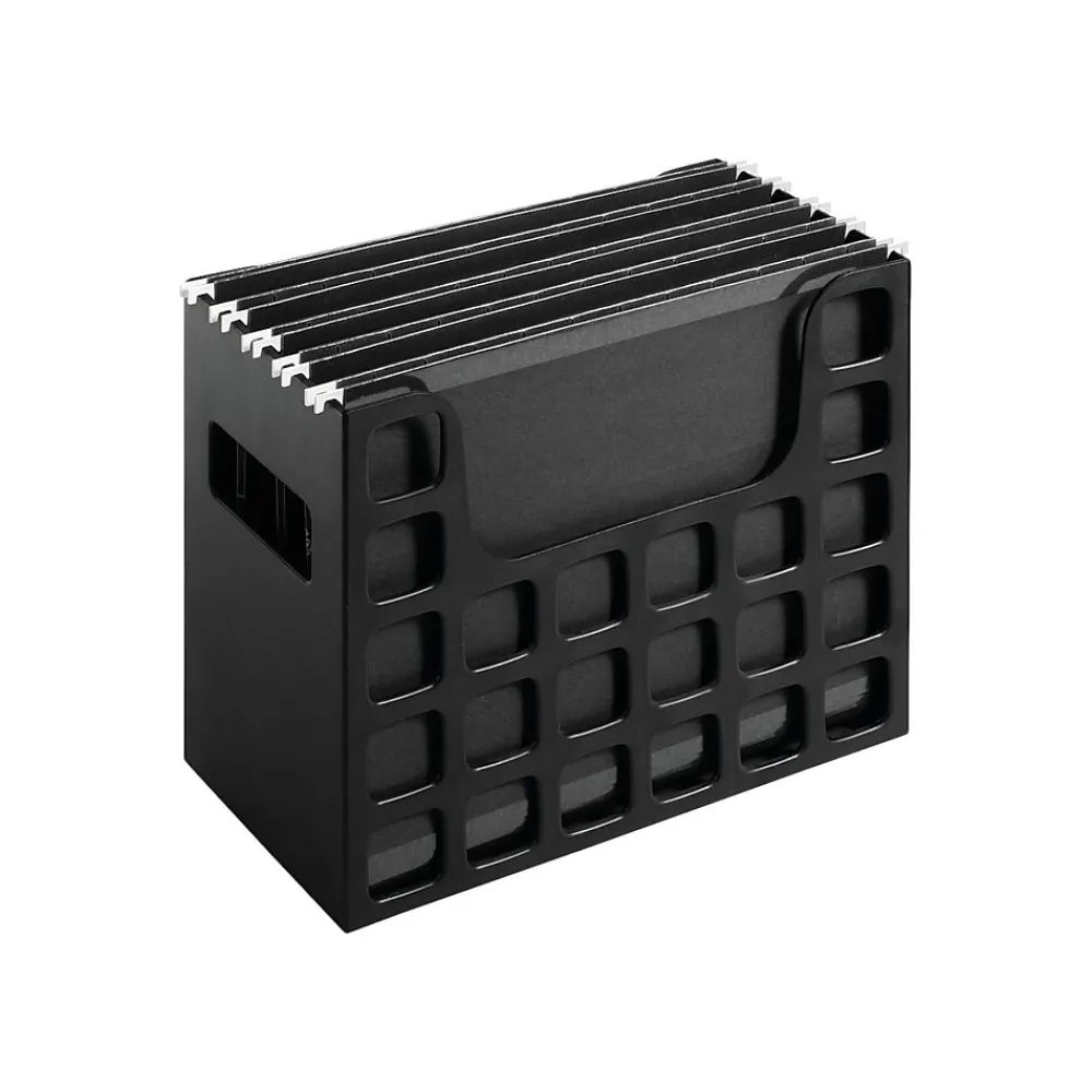 File Storage|Esselte DecoFlex Hanging File Box, Letter Size, Black (PFX 23013)