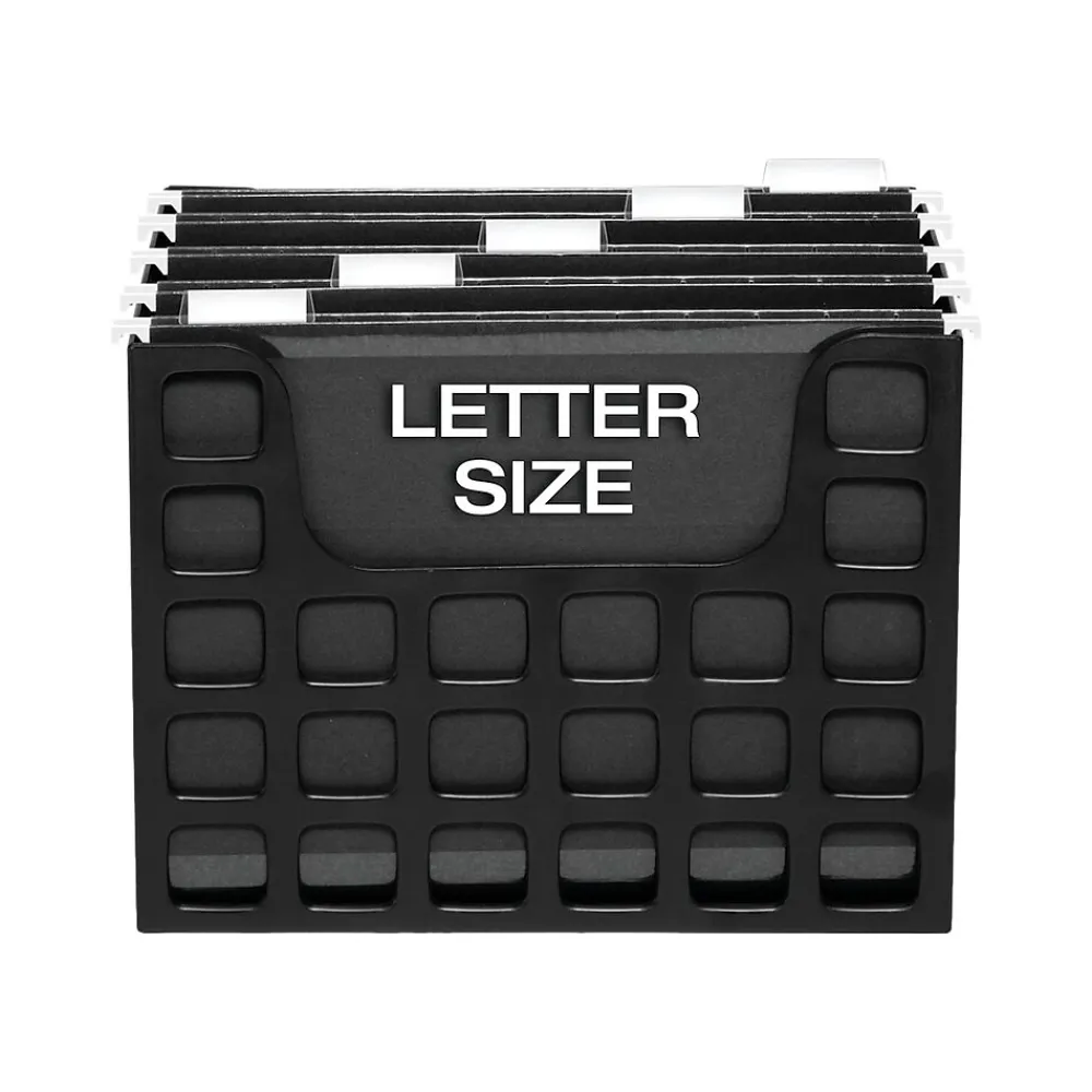 File Storage|Esselte DecoFlex Hanging File Box, Letter Size, Black (PFX 23013)