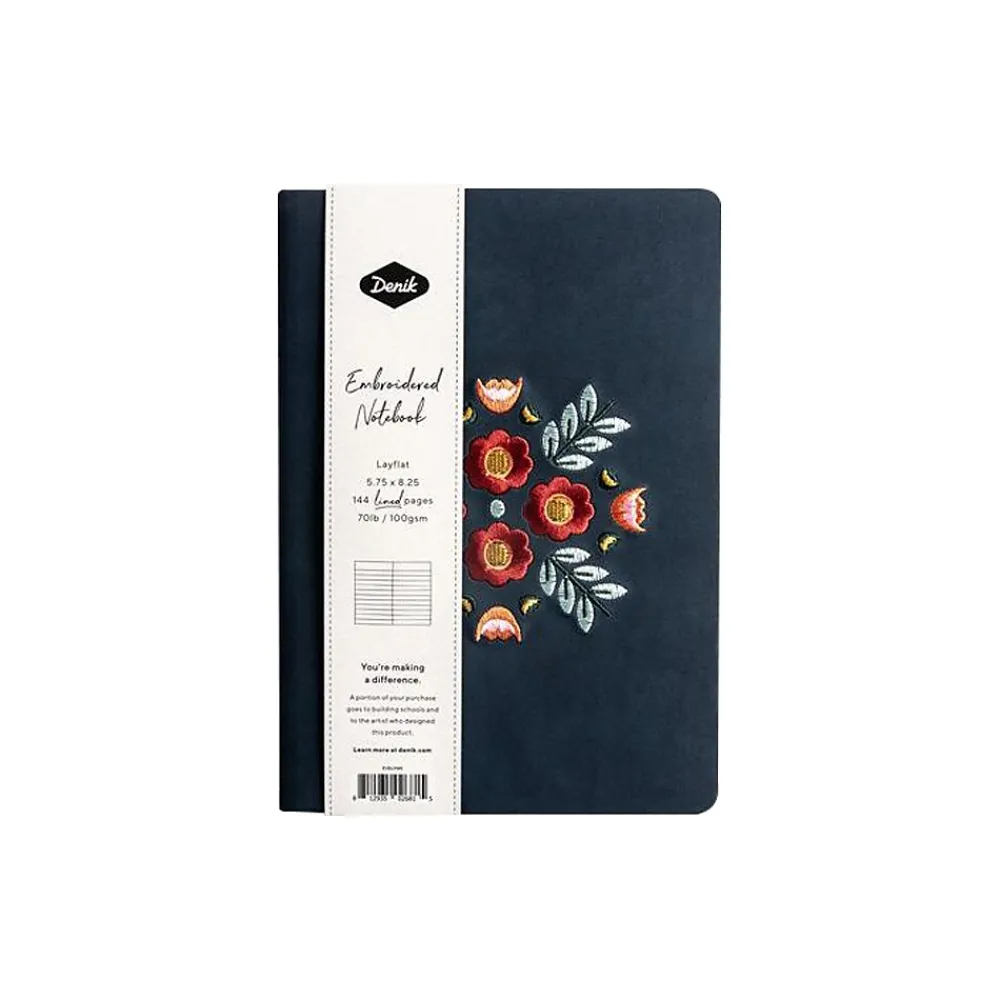 Journals|Denik Evelynn Blue Vegan Suede Journal, 5.75" x 8.25" (AHBC550L)