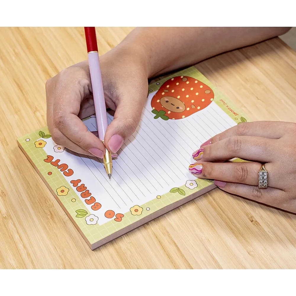 Notepads|Denik Tayto Strawberry Notepad, 5.25" x 8.25", Multicolor, 64 Sheets/Pad (NP1908)