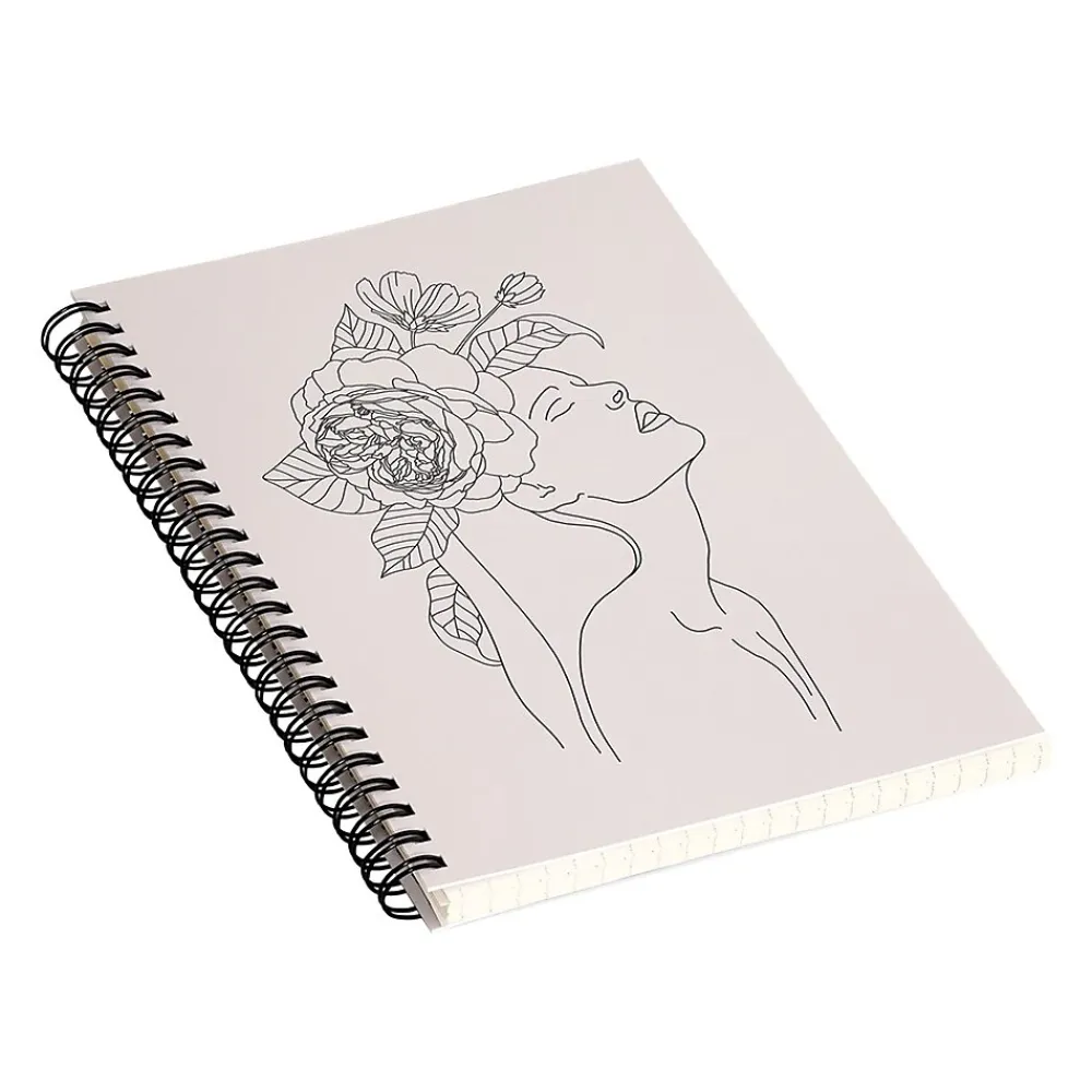 Notebooks|DENY Designs Alexandria Botany I by Iveta Abolina Professional Notebooks, 5.5" x 8.25", Dotted, 40 Sheets, Beige (71323-NOBS01)