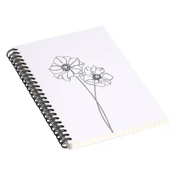 Notebooks|DENY Designs Anemones by the Colour Study Professional Notebooks, 5.5" x 8.25", Dotted, 40 Sheets, White (70286-NOBS01)