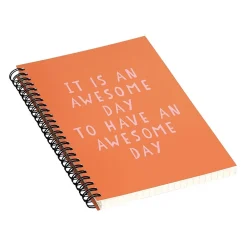 Notebooks|DENY Designs Awesome Day by June Journal Professional Notebooks, 5.5" x 8.25", Dotted, 40 Sheets, Orange (70873-NOBS01)