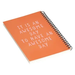 Notebooks|DENY Designs Awesome Day by June Journal Professional Notebooks, 5.5" x 8.25", Dotted, 40 Sheets, Orange (70873-NOBS01)