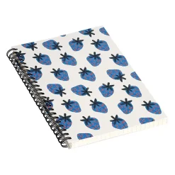 Notebooks|DENY Designs Blue Strawberries by Alisa Galitsyna Professional Notebooks, 5.5" x 8.25", Dotted, 40 Sheets, White (74753-NOBS01)