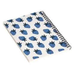 Notebooks|DENY Designs Blue Strawberries by Alisa Galitsyna Professional Notebooks, 5.5" x 8.25", Dotted, 40 Sheets, White (74753-NOBS01)
