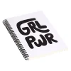 Notebooks|DENY Designs Grl Pwr Black and White by Phirst Professional Notebooks, 5.5" x 8.25", Dotted, 40 Sheets, White (71265-NOBS01)