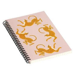 Notebooks|DENY Designs Leopard Race Pink by Megan Galante Professional Notebooks, 5.5" x 8.25", Dotted, 40 Sheets, Pink (72874-NOBS01)