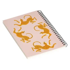 Notebooks|DENY Designs Leopard Race Pink by Megan Galante Professional Notebooks, 5.5" x 8.25", Dotted, 40 Sheets, Pink (72874-NOBS01)