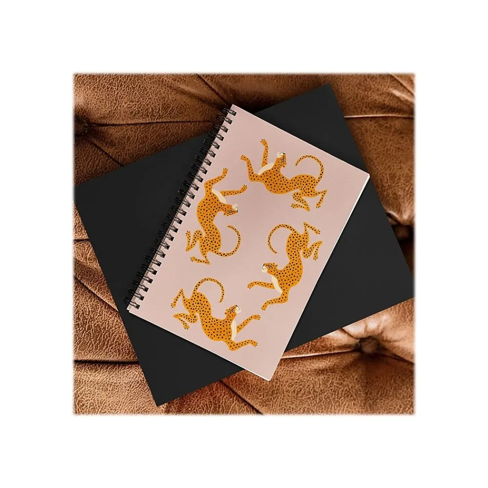 Notebooks|DENY Designs Leopard Race Pink by Megan Galante Professional Notebooks, 5.5" x 8.25", Dotted, 40 Sheets, Pink (72874-NOBS01)