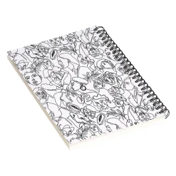 Notebooks|DENY Designs Linear Feminine Essence by Marta Barragan Camarasa Notebook, 5.5" x 8.25", Dotted, 40 Sheets, White/Black