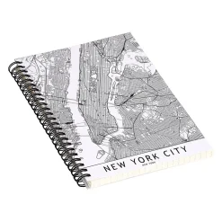 Notebooks|DENY Designs New York City White Map by Multiplicity Notebook, 5.5" x 8.25", Dotted, 40 Sheets, Cream (69105-nobs01)