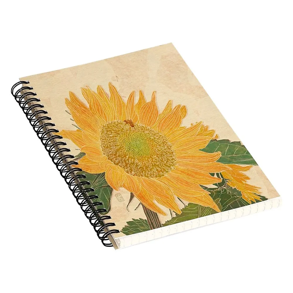 Notebooks|DENY Designs Sunflower and Bee by Sewzinski Professional Notebooks, 5.5" x 8.25", Dotted, 40 Sheets, Multicolor (74737-NOBS01)
