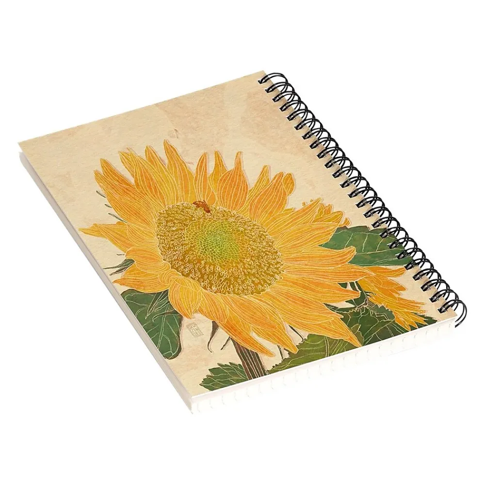 Notebooks|DENY Designs Sunflower and Bee by Sewzinski Professional Notebooks, 5.5" x 8.25", Dotted, 40 Sheets, Multicolor (74737-NOBS01)