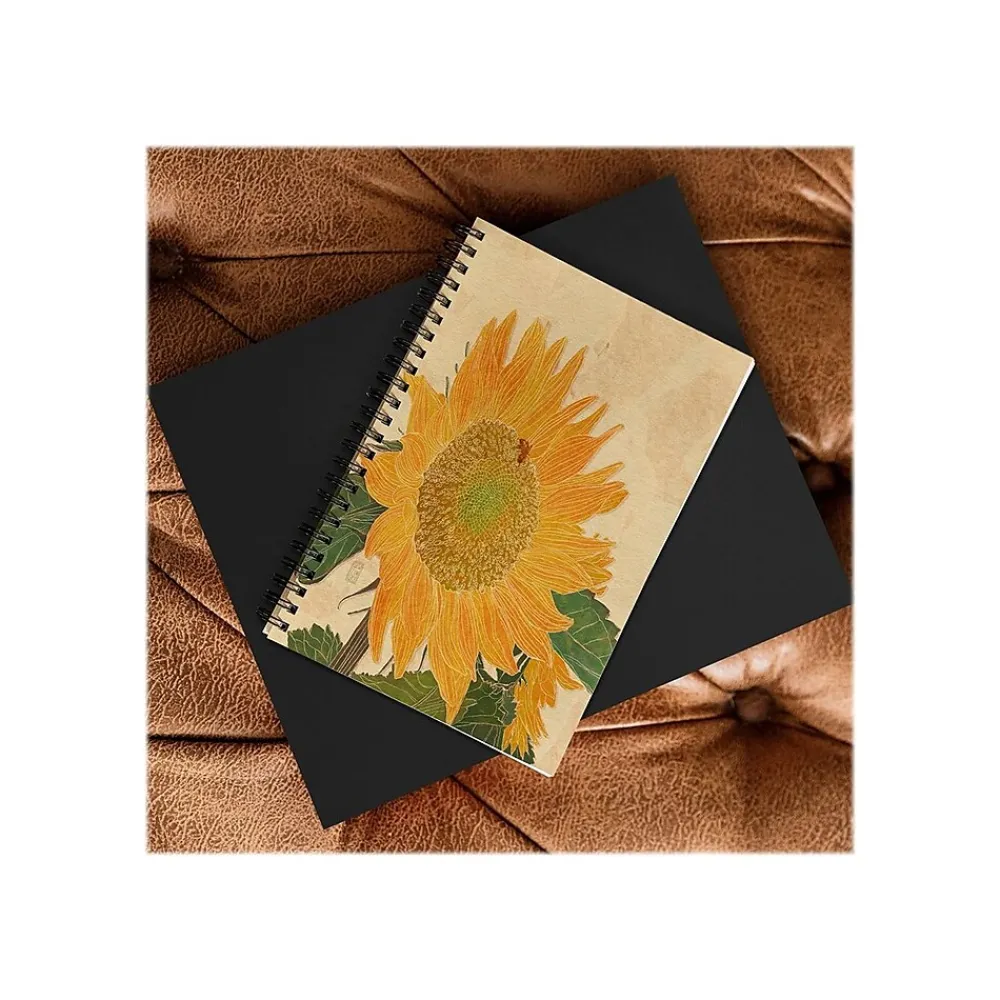 Notebooks|DENY Designs Sunflower and Bee by Sewzinski Professional Notebooks, 5.5" x 8.25", Dotted, 40 Sheets, Multicolor (74737-NOBS01)