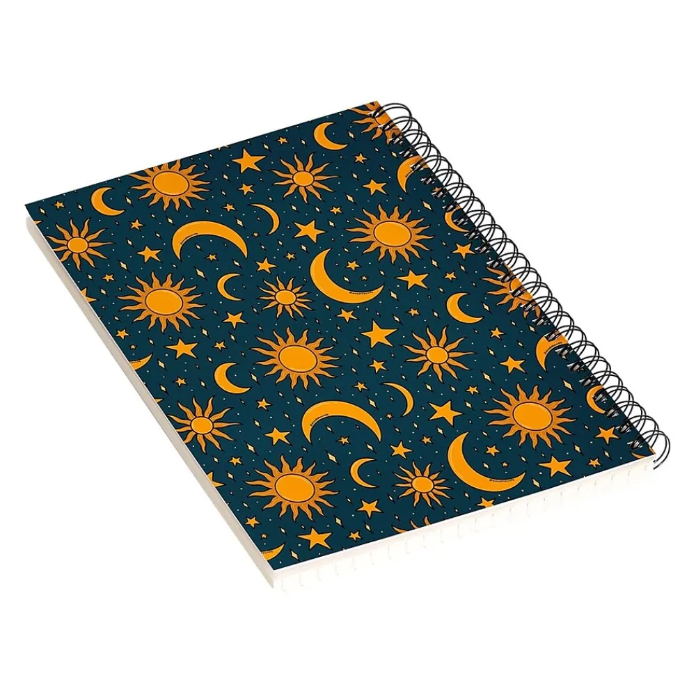 Notebooks|DENY Designs Vintage Sun and Star in Navy by Doodle by Meg Notebook, 5.5" x 8.25", Dotted, 40 Sheets (74738-nobs01)