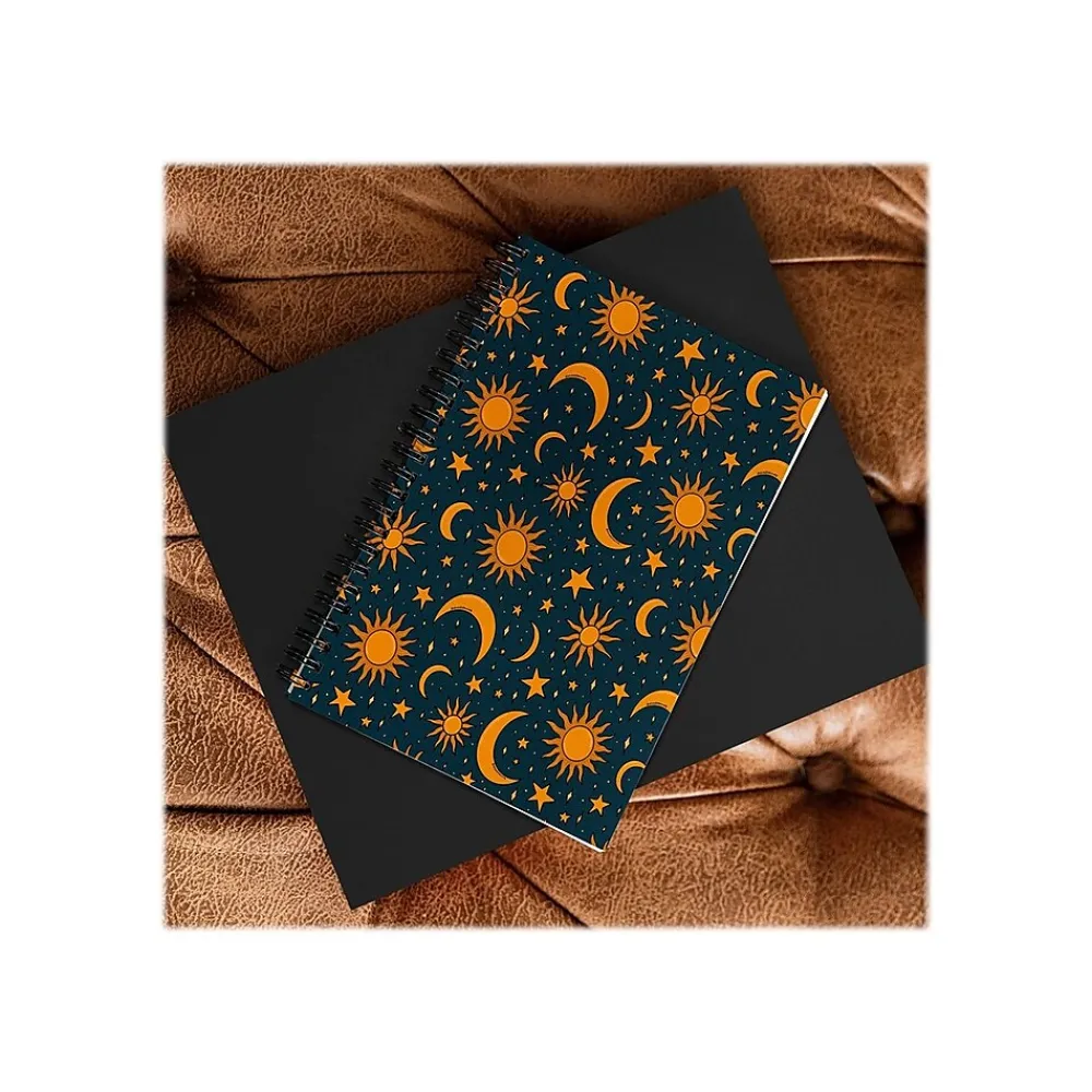 Notebooks|DENY Designs Vintage Sun and Star in Navy by Doodle by Meg Notebook, 5.5" x 8.25", Dotted, 40 Sheets (74738-nobs01)