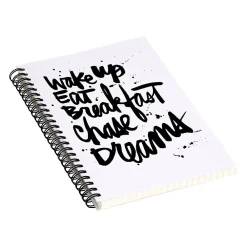 Notebooks|DENY Designs Wake Up by Kal Barteski Professional Notebooks, 5.5" x 8.25", Dotted, 40 Sheets, White (58761-NOBS01)
