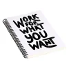 Notebooks|DENY Designs Work for What You Want by Phirts Professional Notebooks, 5.5" x 8.25", Dotted, 40 Sheets, White (69196-NOBS01)