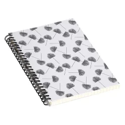 Notebooks|DENY Designs Woven Fan Palm In Gray by Little Arrow Design Co Notebook, 5.5" x 8.25", Dotted, 40 Sheets, White (69675-nobs01)