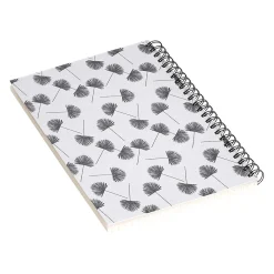 Notebooks|DENY Designs Woven Fan Palm In Gray by Little Arrow Design Co Notebook, 5.5" x 8.25", Dotted, 40 Sheets, White (69675-nobs01)
