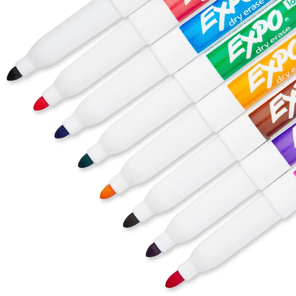 Markers|Expo Dry Erase Marker, Fine Tip, Assorted, 8/Pack (86601)