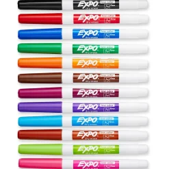 Markers|Expo Dry Erase Marker, Fine Tip, Assorted, 12/Pack (86603) Assorted Colors