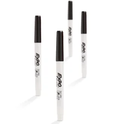 Markers|Expo Dry Erase Markers, Ultra Fine Tip, Black, 12/Pack (1871131)
