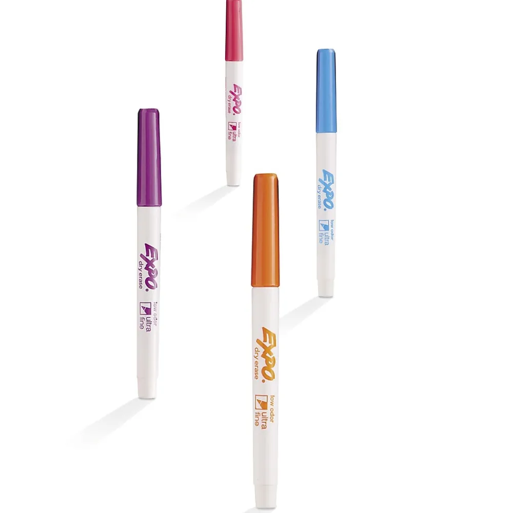 Markers|Expo Dry Erase Markers, Ultra Fine Tip, Assorted, 4/Pack (1884308) Assorted Brights
