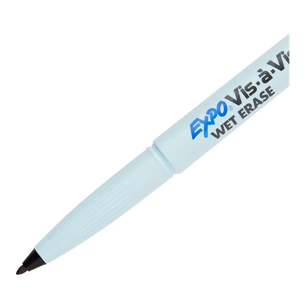 Markers|Expo Vis-a-Vis Wet Erase Marker, Fine Tip, Black Ink, 5/Pack (16665/2134050)