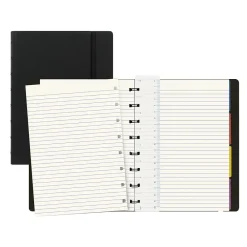 Notebooks|Filofax A5 Classic Bright 4-Subject Professional Notebooks, 5.8" x 8.25", College Ruled, 56 Sheets, Black (B115007U)