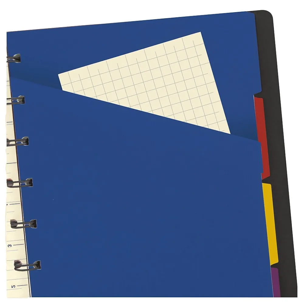 Notebooks|Filofax A5 Classic Bright 4-Subject Professional Notebooks, 5.8" x 8.25", College Ruled, 56 Sheets, Black (B115007U)