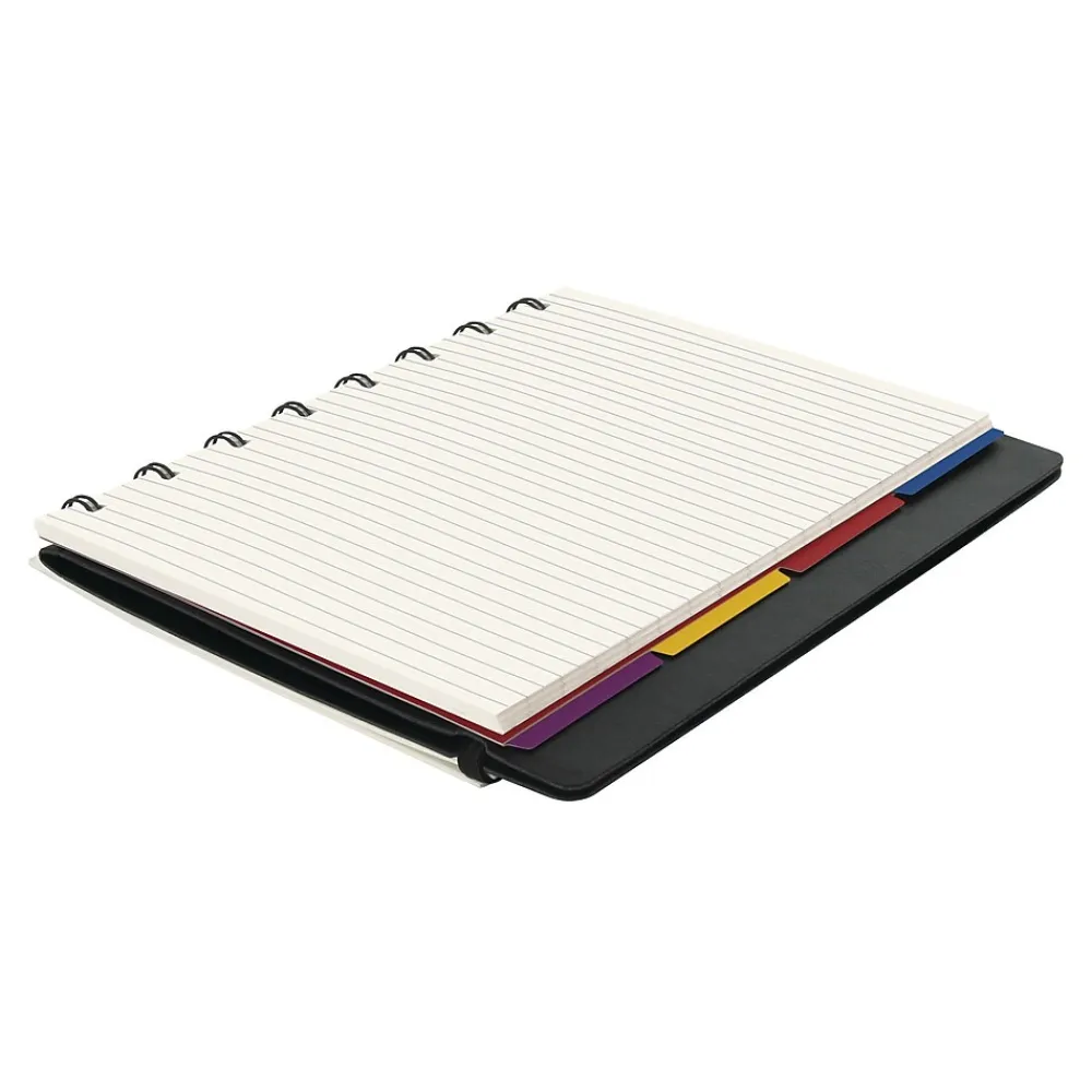 Notebooks|Filofax A5 Classic Bright 4-Subject Professional Notebooks, 5.8" x 8.25", College Ruled, 56 Sheets, Black (B115007U)