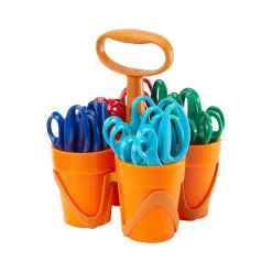 Scissors|Fiskars Kids' Scissors, Blunt Tip, Assorted Colors, 24/Pack (1067049)