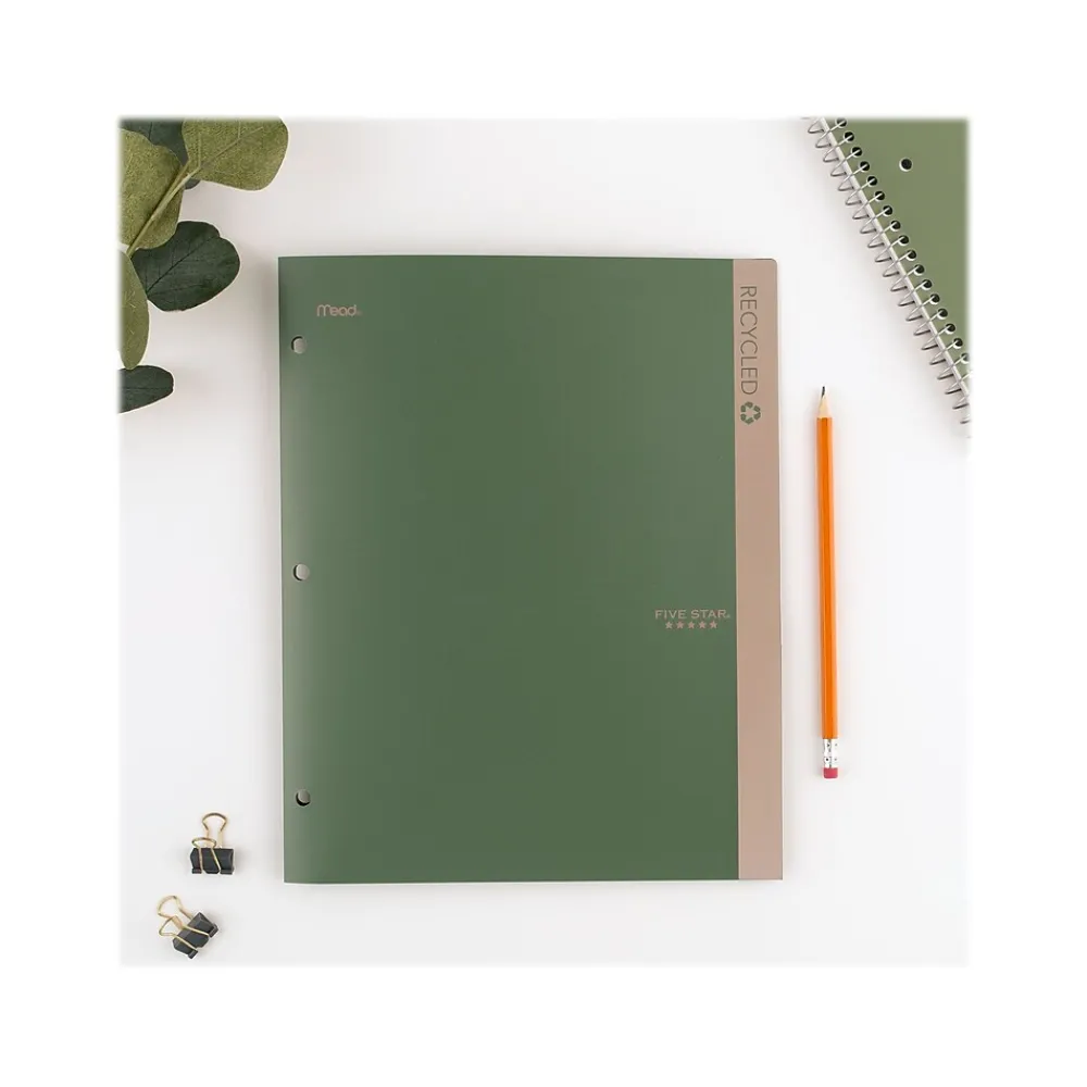 Pocket Folders|Five Star 100% Recycled 3-Hole Punched 2-Pocket Paper Folder, Assorted Colors (330027-22)