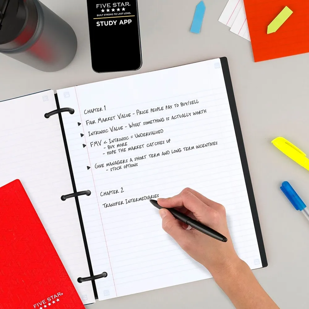 Subject Notebooks|Five Star Flex 1-Subject Notebooks, 8.5" x 11", College Ruled, 80 Sheets, Red (08120)