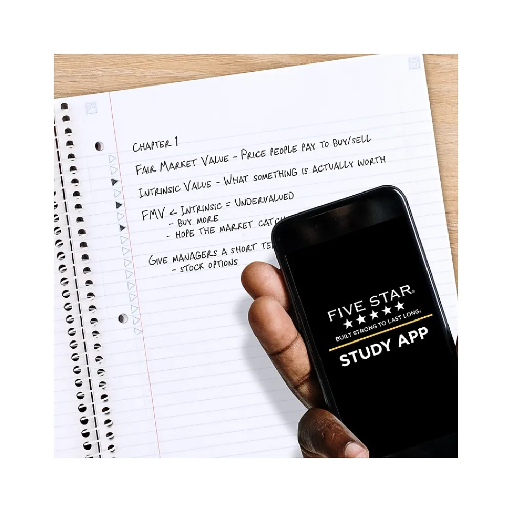 Subject Notebooks|Five Star Soft Petals 1-Subject Notebooks, 8.5" x 11", College-Ruled, 80 Sheets, Assorted Colors, 2/Pack (820331)