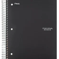 Subject Notebooks|Five Star 3-Subject Notebooks, 8" x 10.5", Wide Ruled, 150 Sheets, Each (51014)