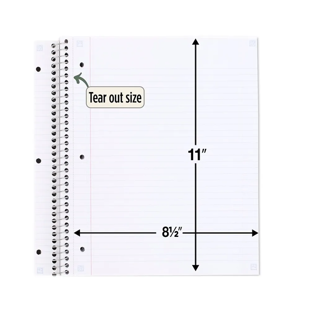 Subject Notebooks|Five Star 1-Subject Notebooks, 8.5" x 11", College Ruled, 100 Sheets, Each (820053-22)