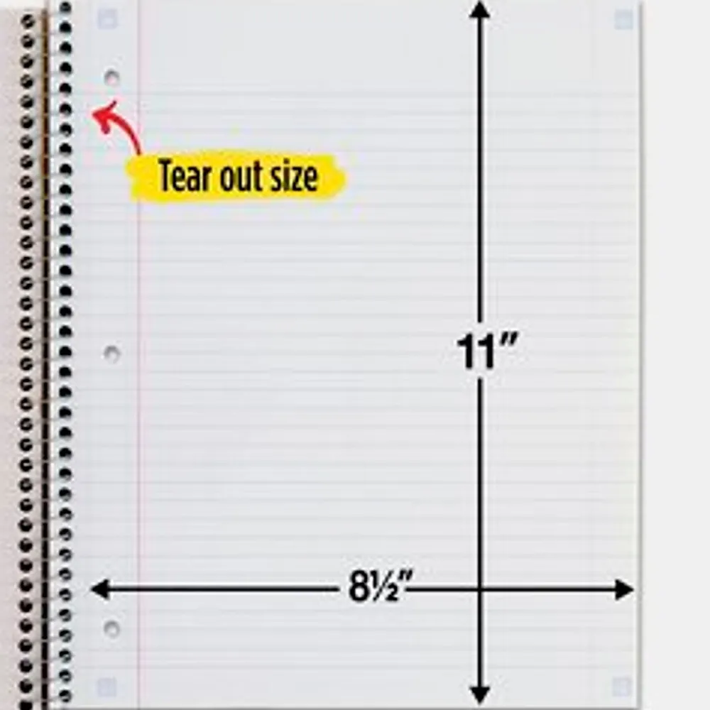 Subject Notebooks|Five Star 1-Subject Notebooks, 8.5" x 11", College Ruled, 100 Sheets (06206/08076) Assorted