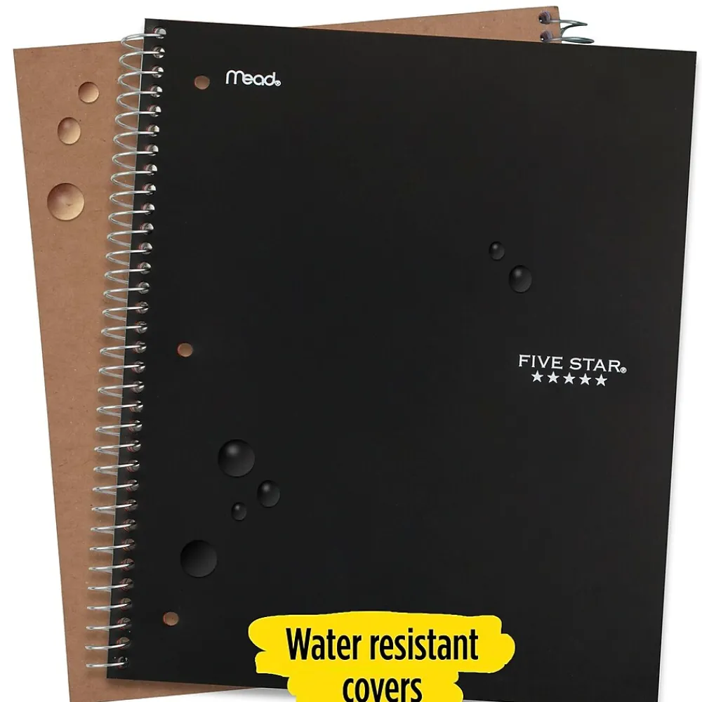 Subject Notebooks|Five Star 5-Subject Subject Notebooks, 8" x 10.5", Wide Ruled, 200 Sheets, Each (51016)