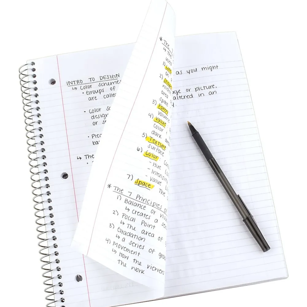 Subject Notebooks|Five Star ® Wirebound Notebook, 1-Subject Notebook, 8.5" x 11", College Ruled, 100 Sheets, (72055) Green
