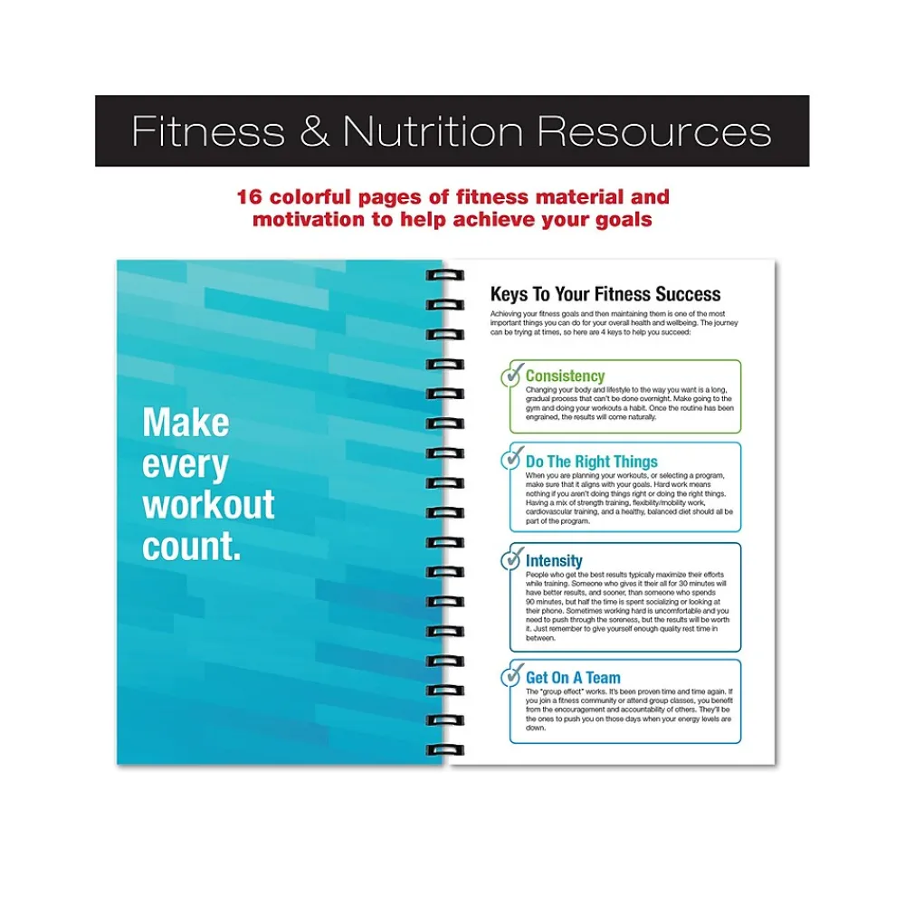 Journals|Global Printed Products Hardcover Fitness Journal, College-Ruled, Blue, 120 Pages (GPP-0068-S)