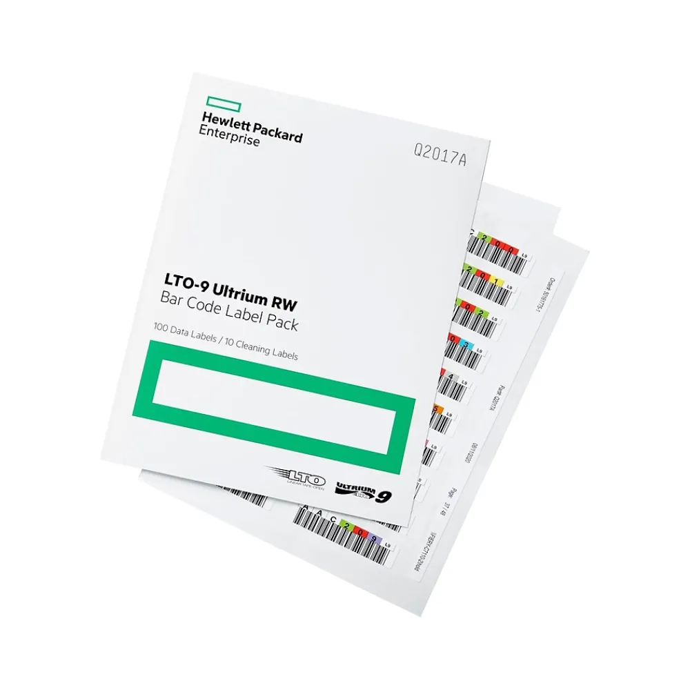 Labels|HP LTO‑9 Ultrium Barcode Labels, Multicolor, 110 Labels/Pack (Q2017A)