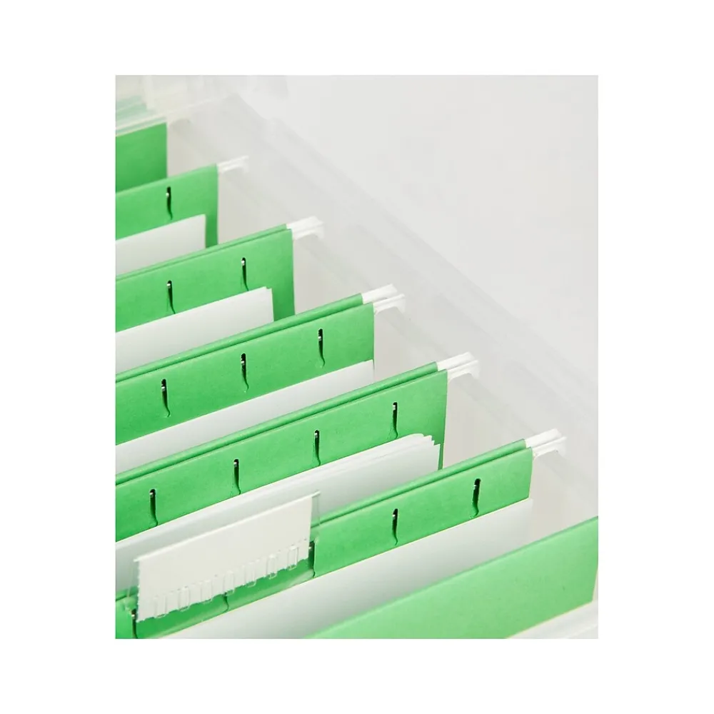 File Storage|Iris Plastic File Box with Attached Flip Top Lid, Letter Size, Clear, 5/Pack (139921)