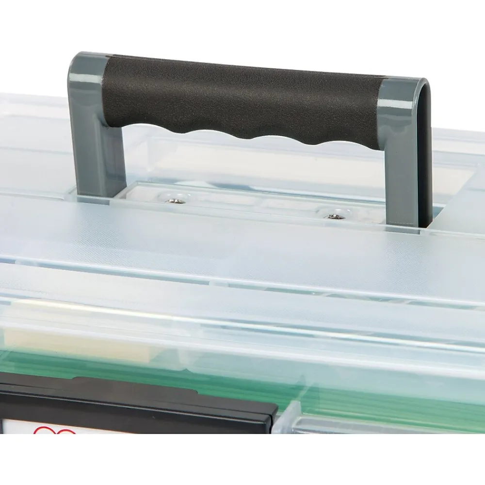 File Storage|Iris WeatherPro Plastic File Box with Latching Lid, Letter/Legal Size, Clear, 4/Pack (110350)