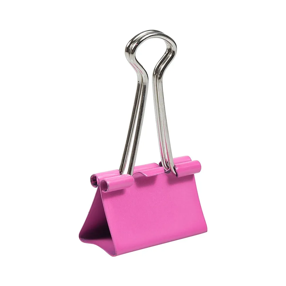 Clips & Fasteners|JAM Paper Colored Binder Clips, Medium, 5/8" Capacity, , 15/Pack (339BCPI) Pink